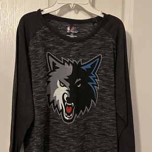 Majestic Black and Gray Women's Top